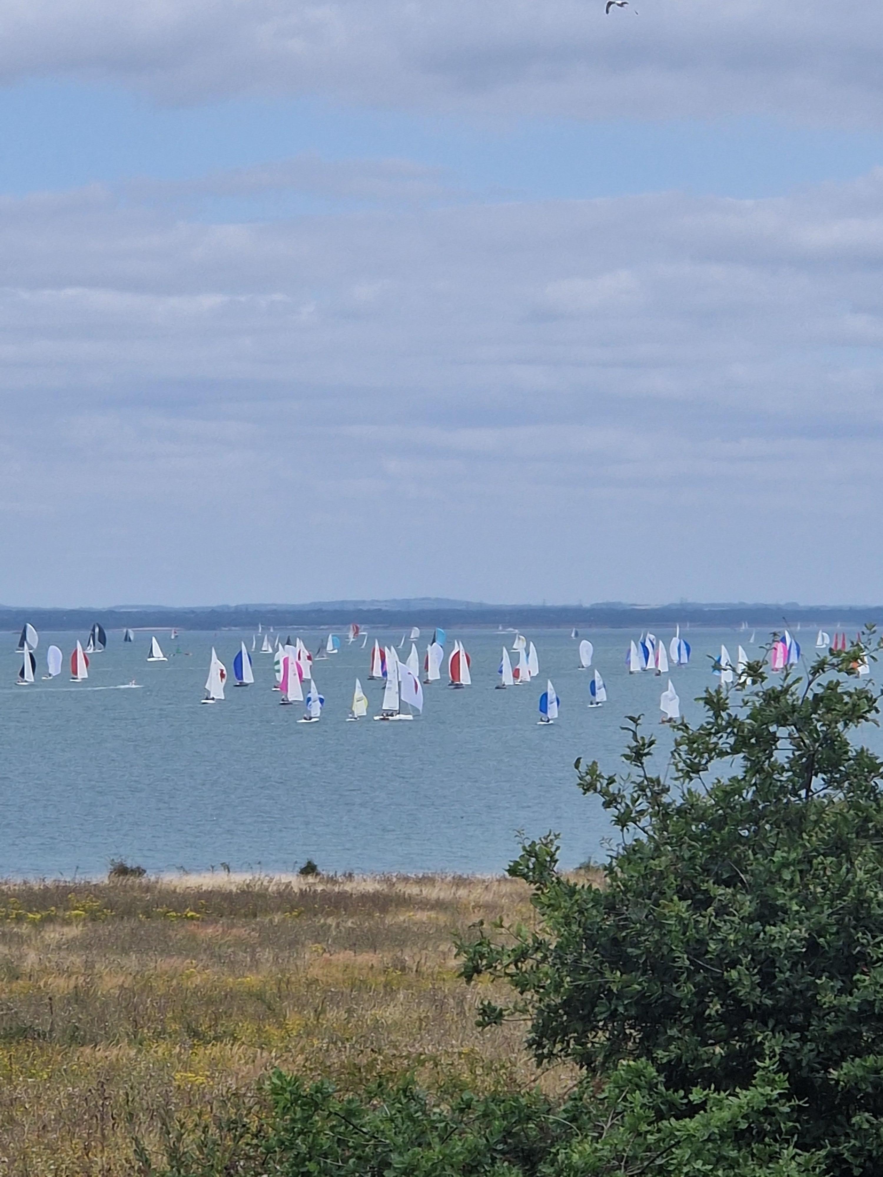 Cowes week from the deck of the caravan