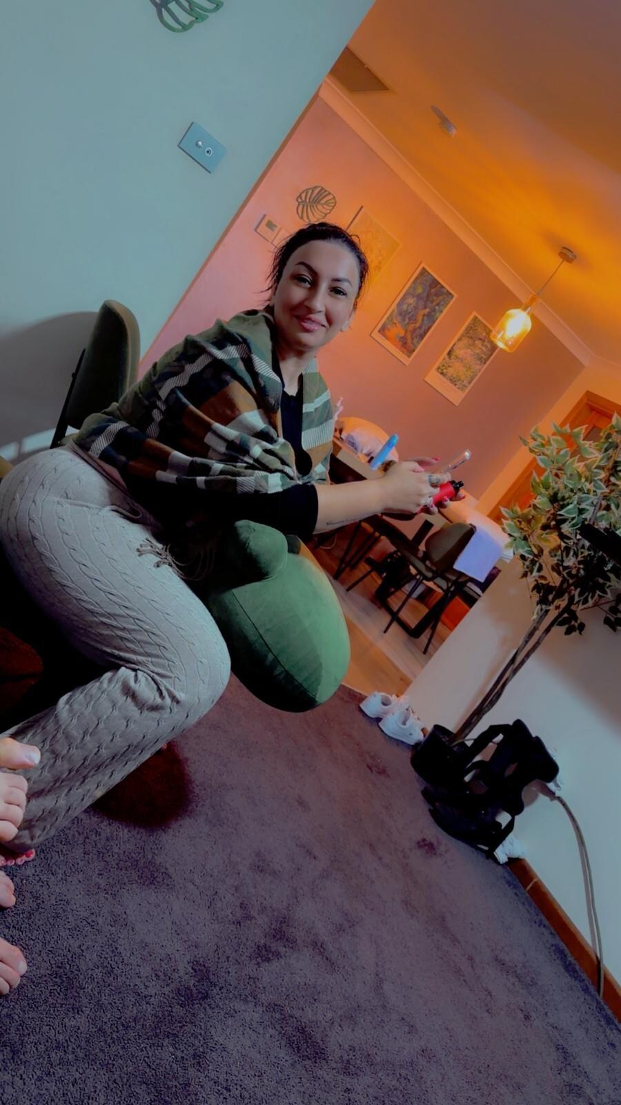 Relaxing comfortably in the living area during our stay — the space was cosy and welcoming.