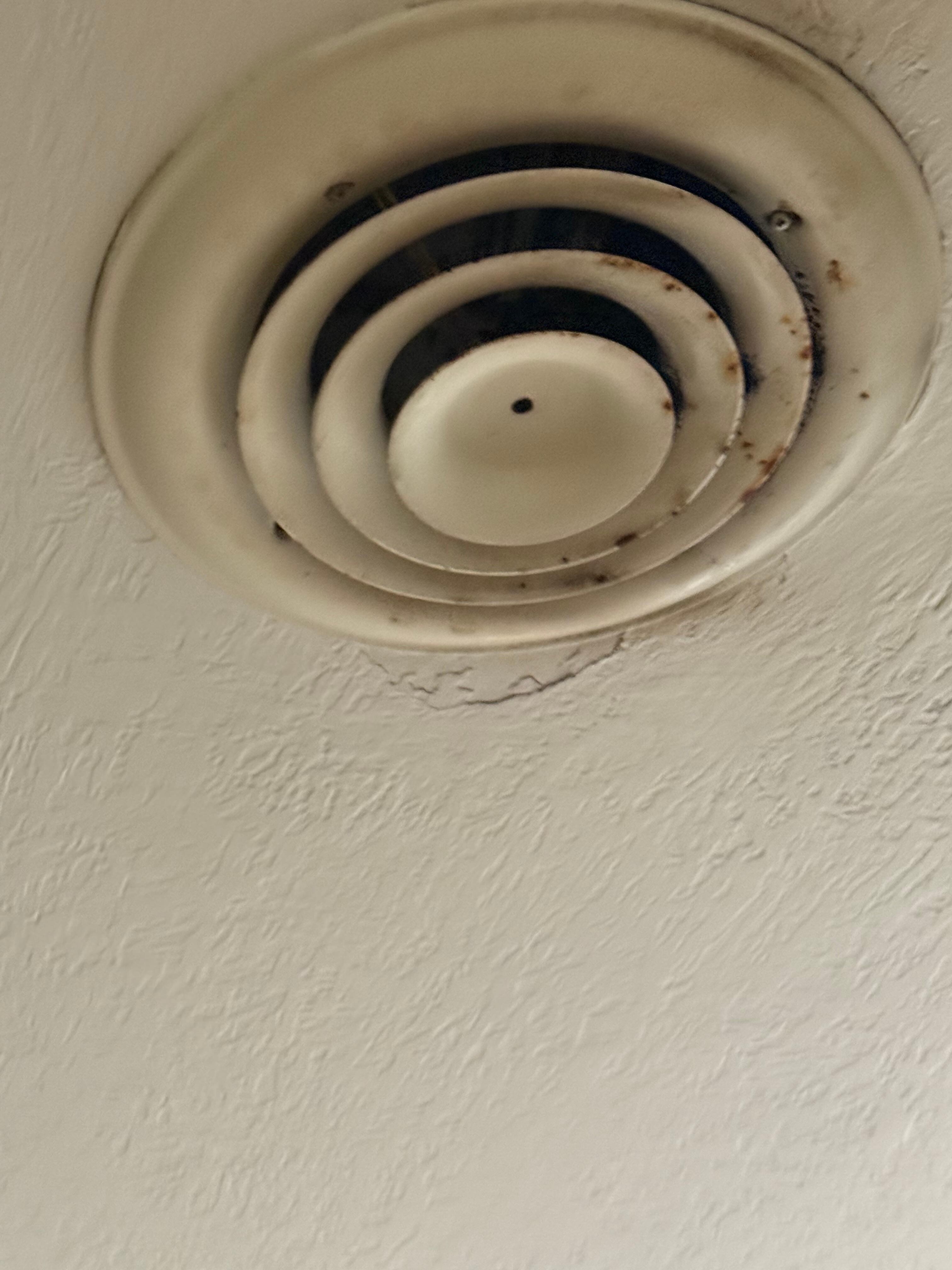 Air vents had dirt and what appeared to be mold on and around them. 