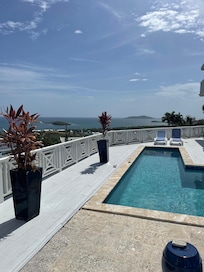 A view east from pool deck looking at Buck Island—the view and breeze was equally beautiful.