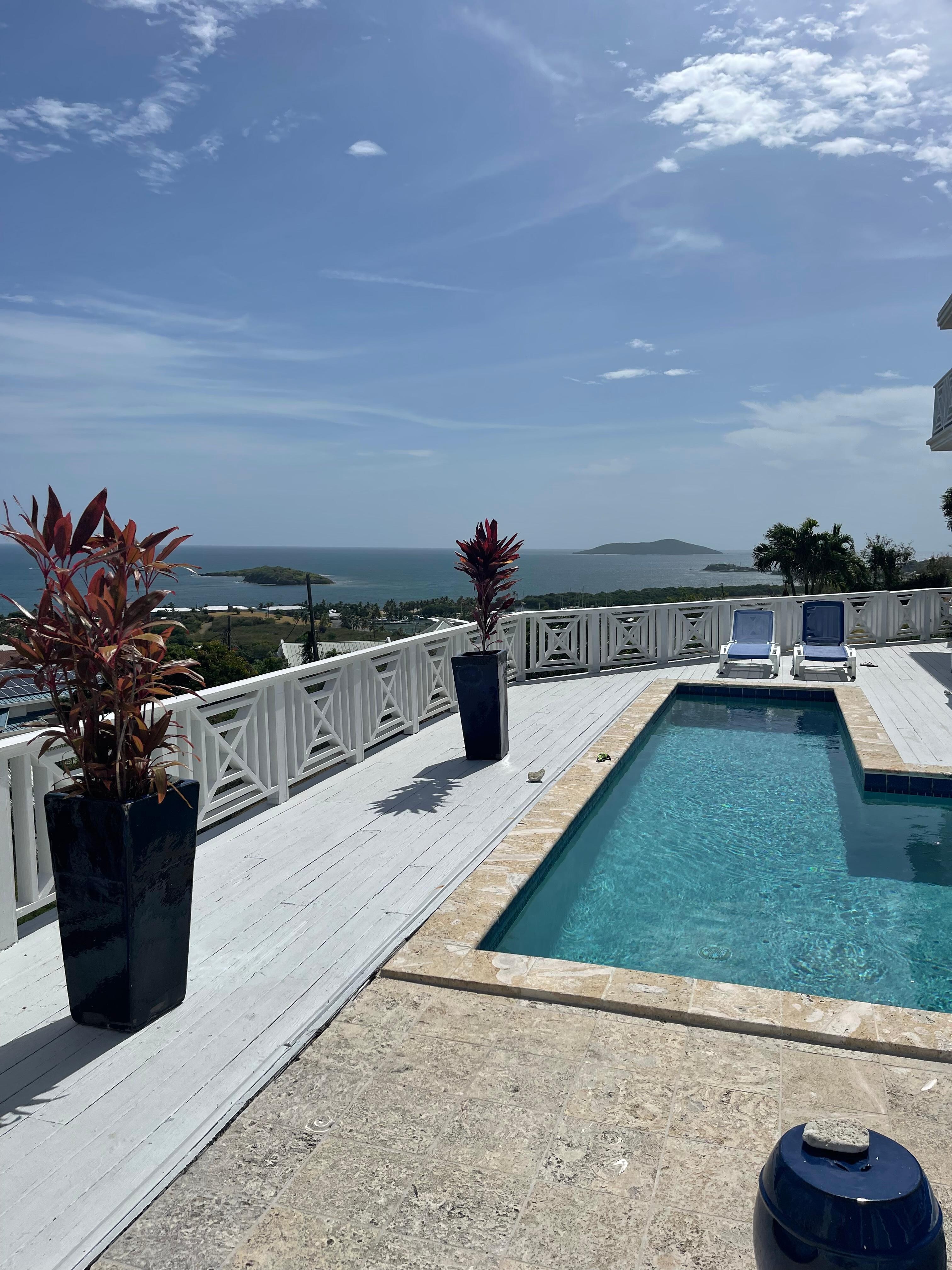 A view east from pool deck looking at Buck Island—the view and breeze was equally beautiful.