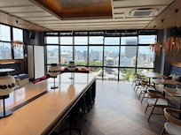 Home base floor where you can grab food and enjoy the views.