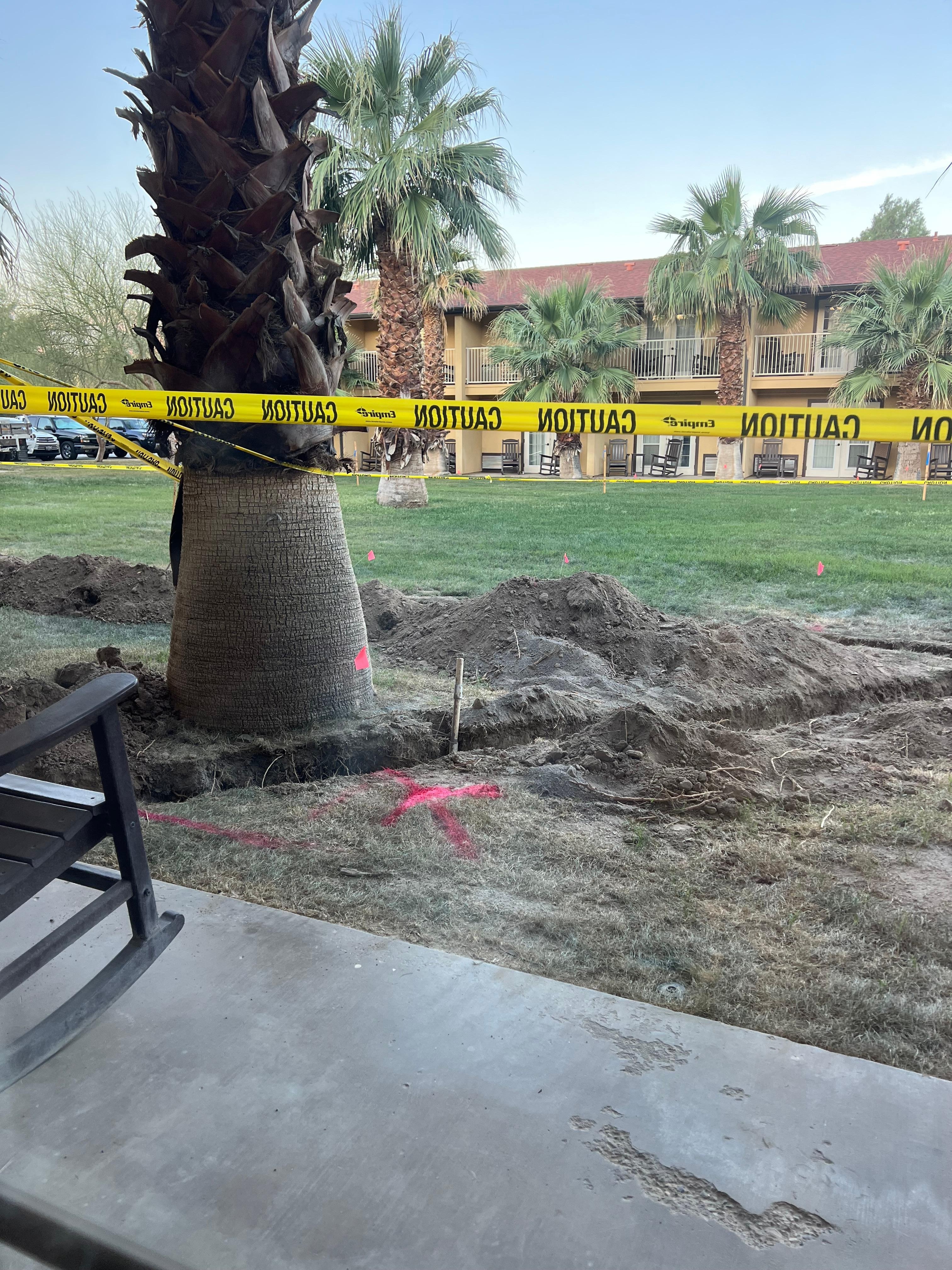 Construction outside our room