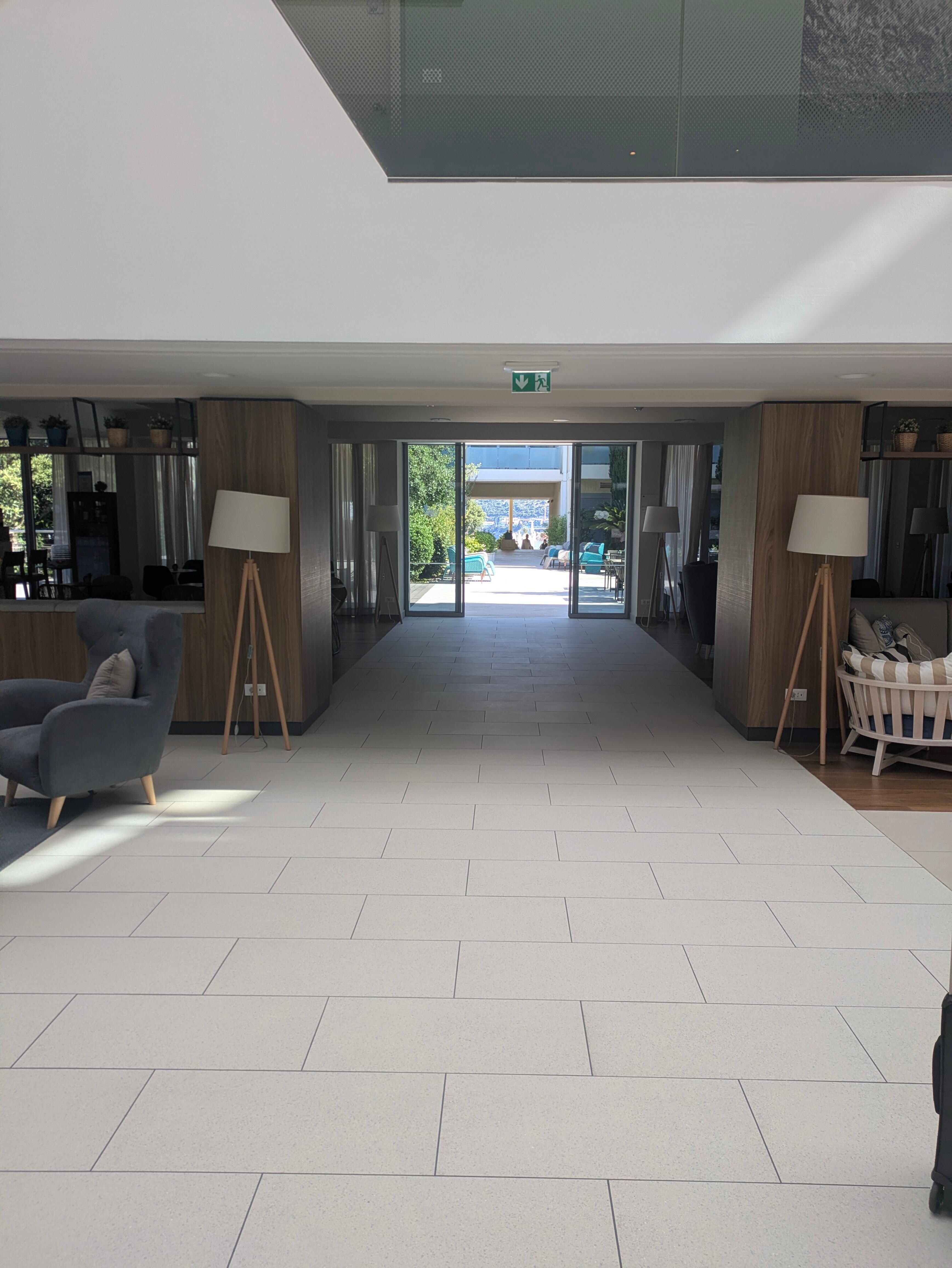 View from reception to outside area
