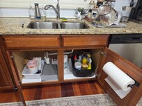 Plenty of detergents and paper goods.