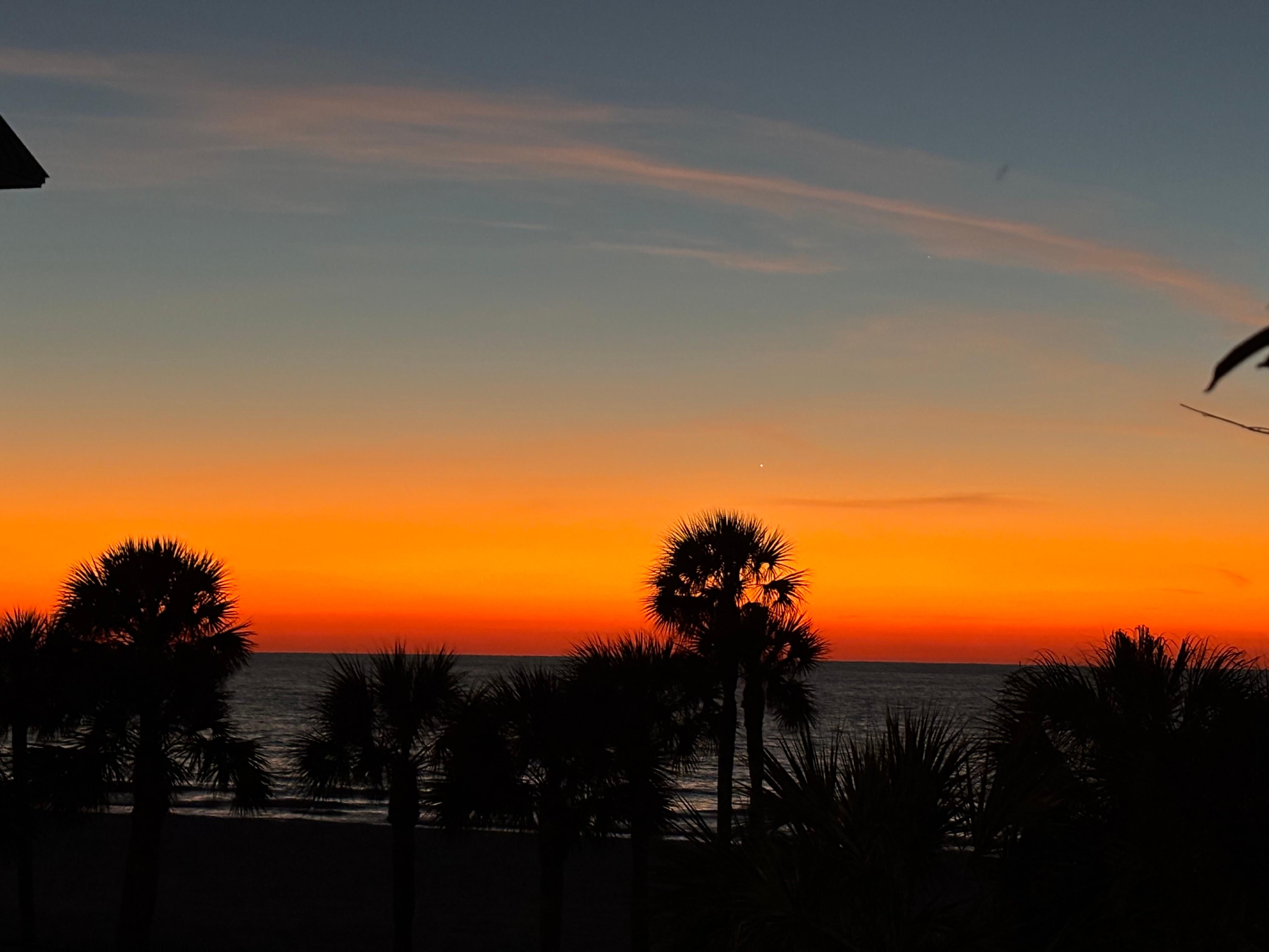 Sunset from the top balcony on our last night