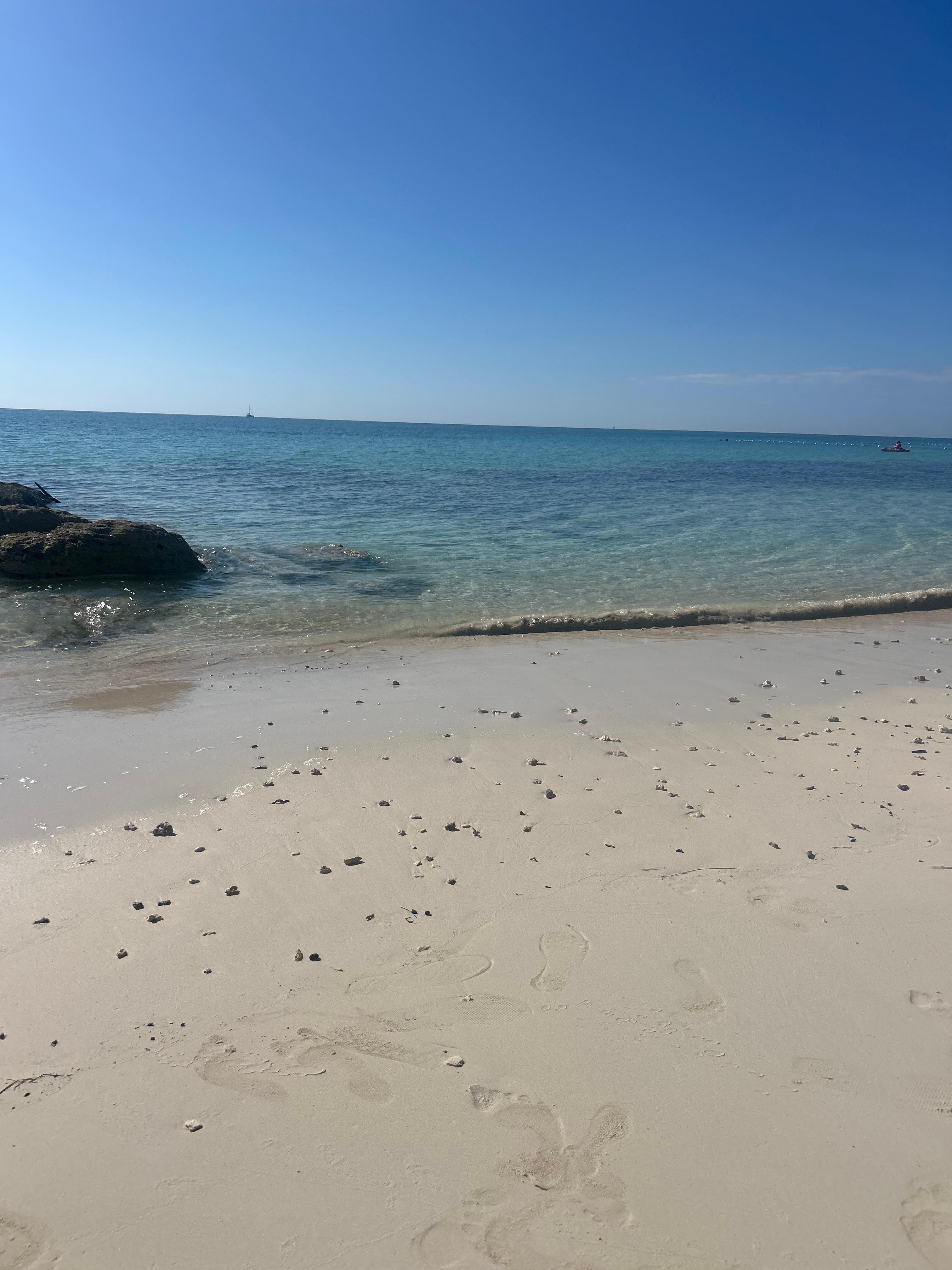 Beach directly in front of condo at low tide. 