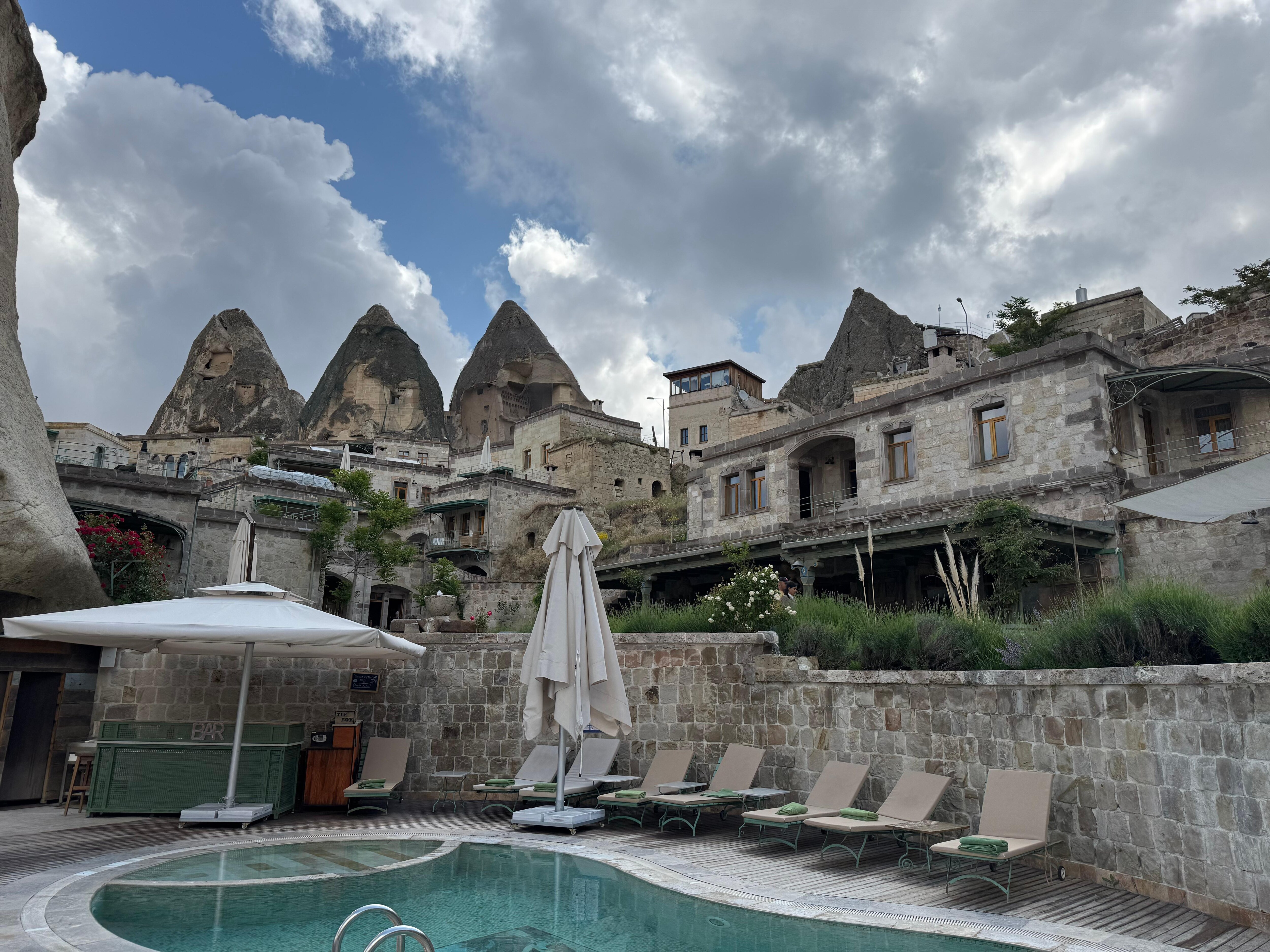 Poolside view of the hotel