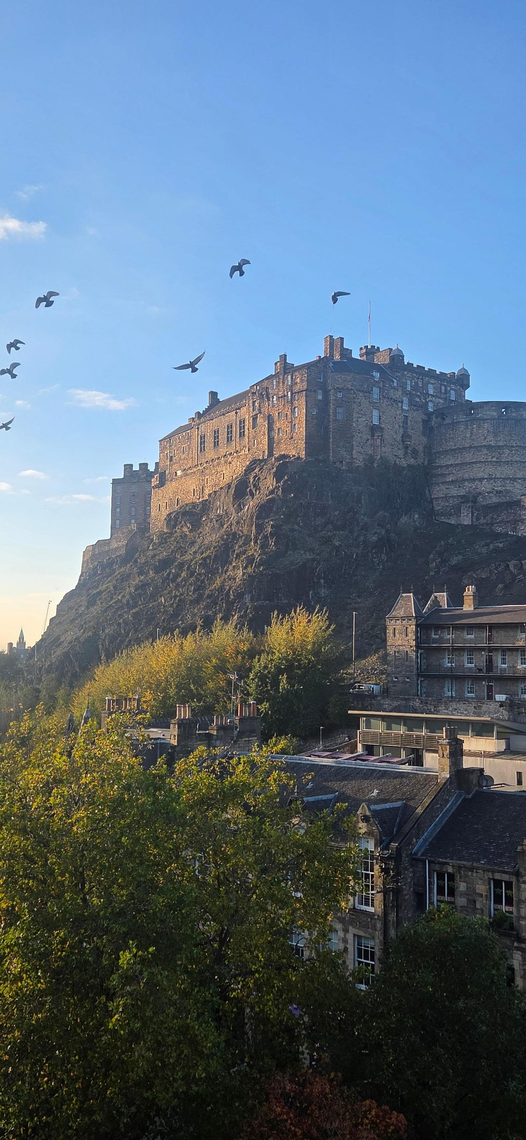 Edinburgh Castle from our balcony.