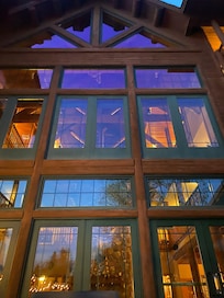 Outside behind the lodge.