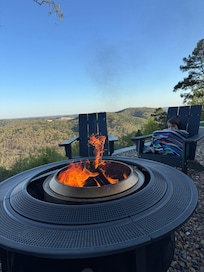 One of two outdoor fire areas