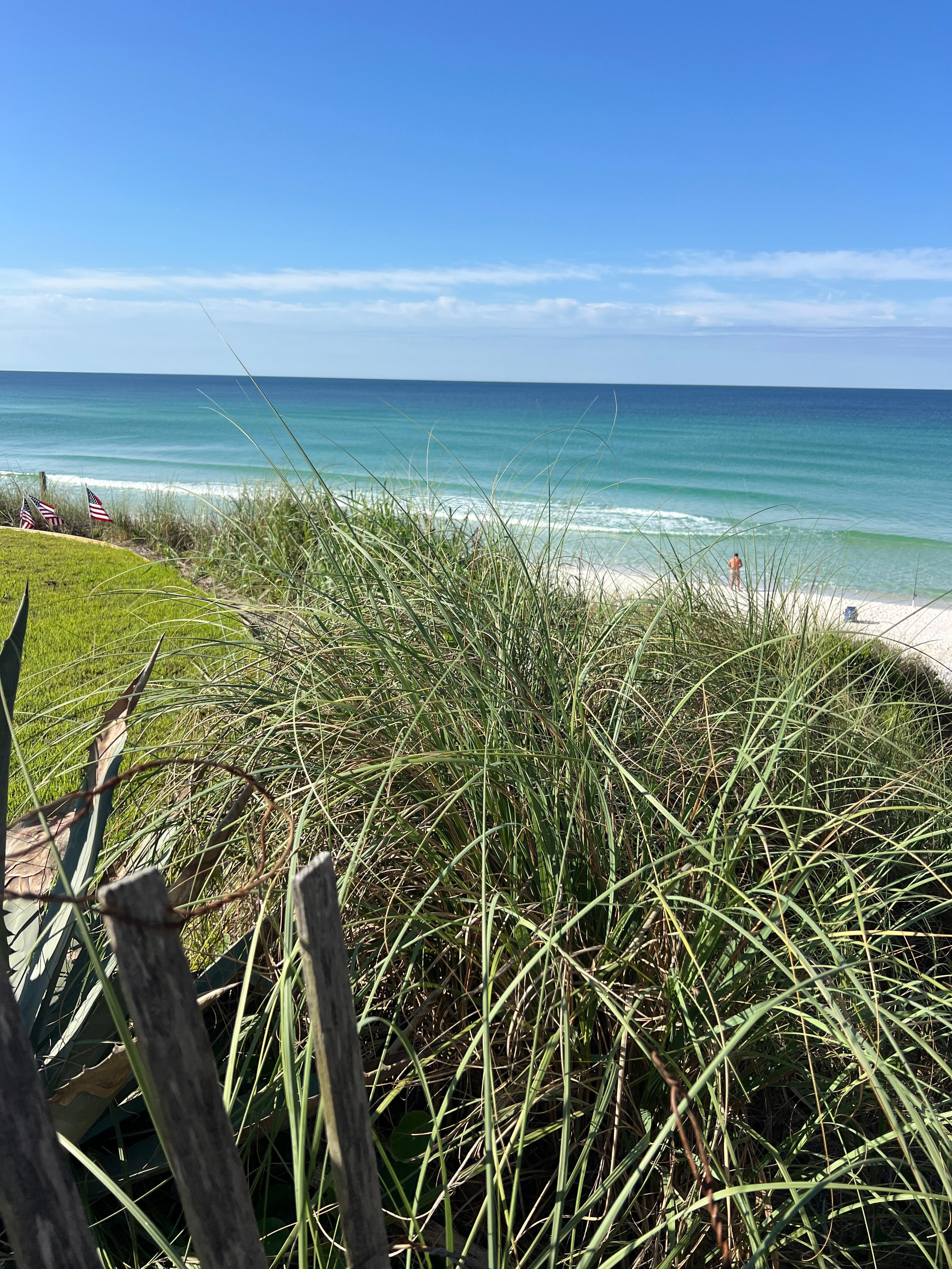 Short walk to crystal clear water and white sand 