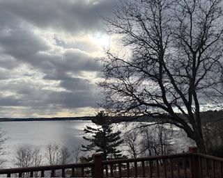 stormy skies over Saratoga Lake