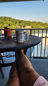 Morning coffee with a great view.