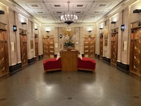 Multiple elevators in lobby