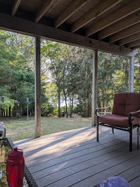 Beautiful covered back porch.