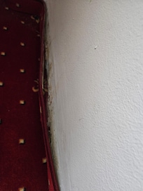 Kaputter Teppich im Zimmer