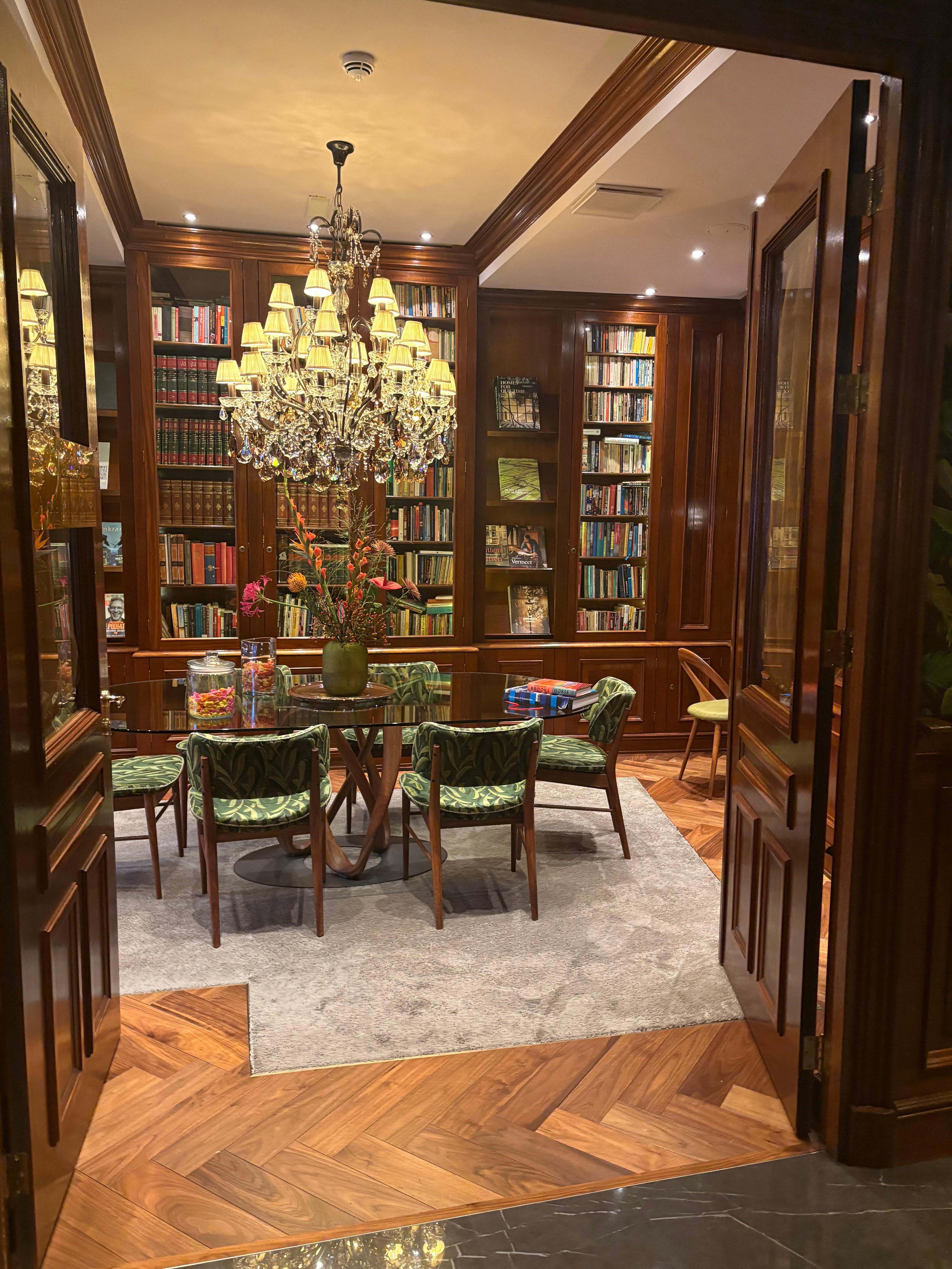 The library - lots of reading material - and complimentary sweets!