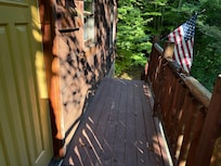 Main entrance deck.