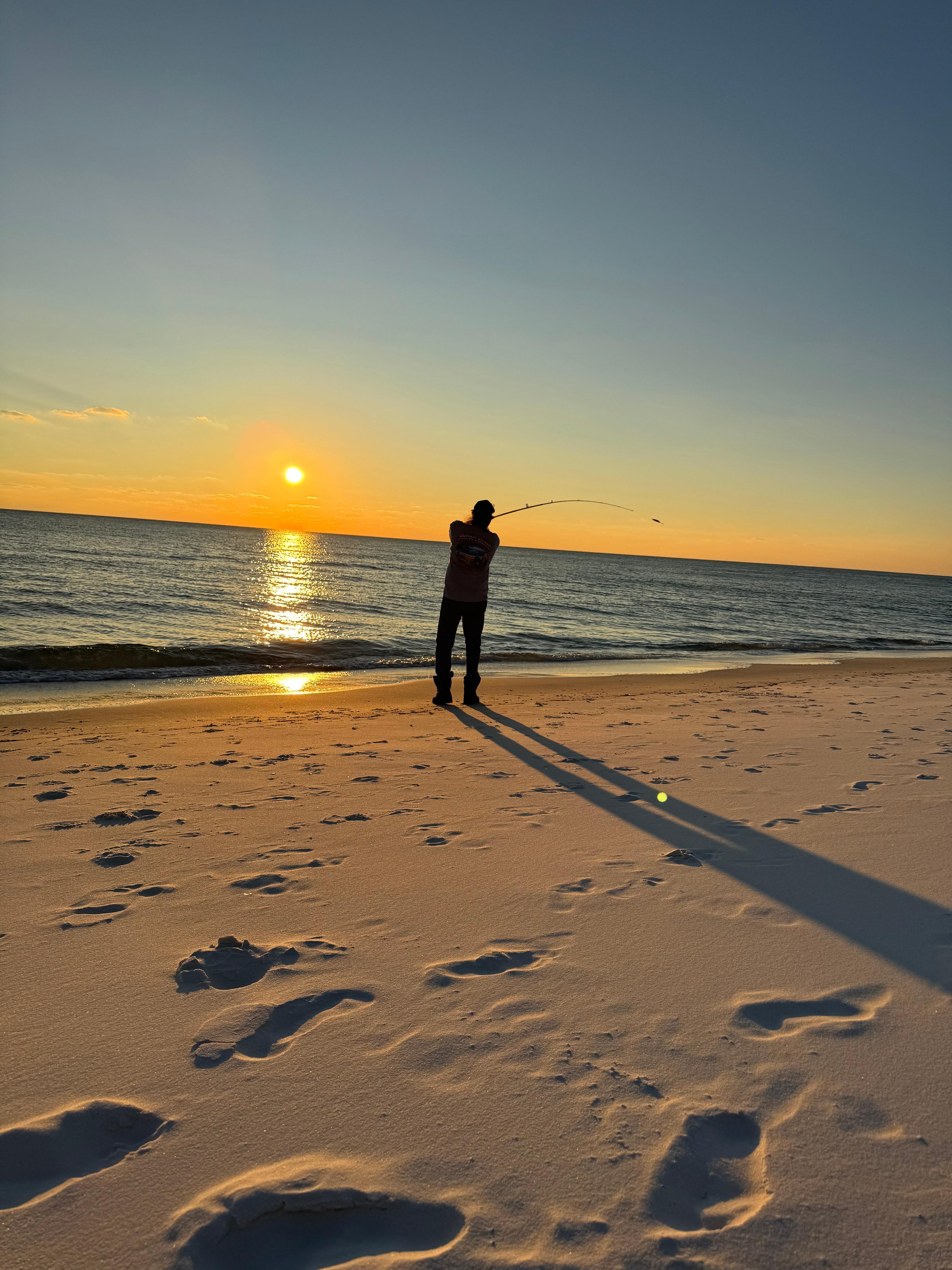 Fishing on the beach