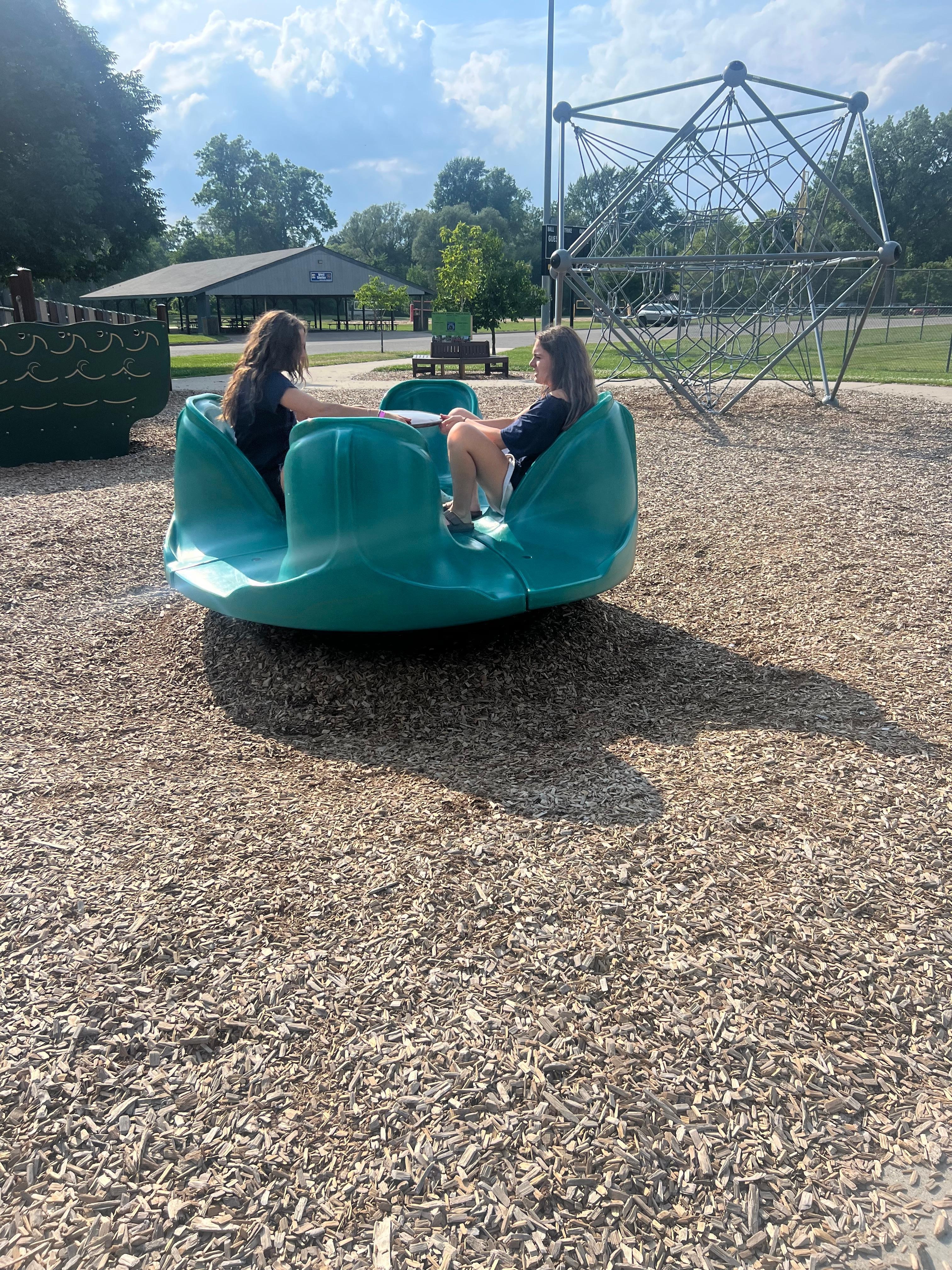 At the local park, a short walk away