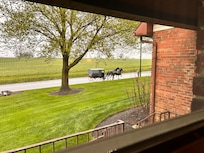 View from front window. Many buggies passed by during our short visit.