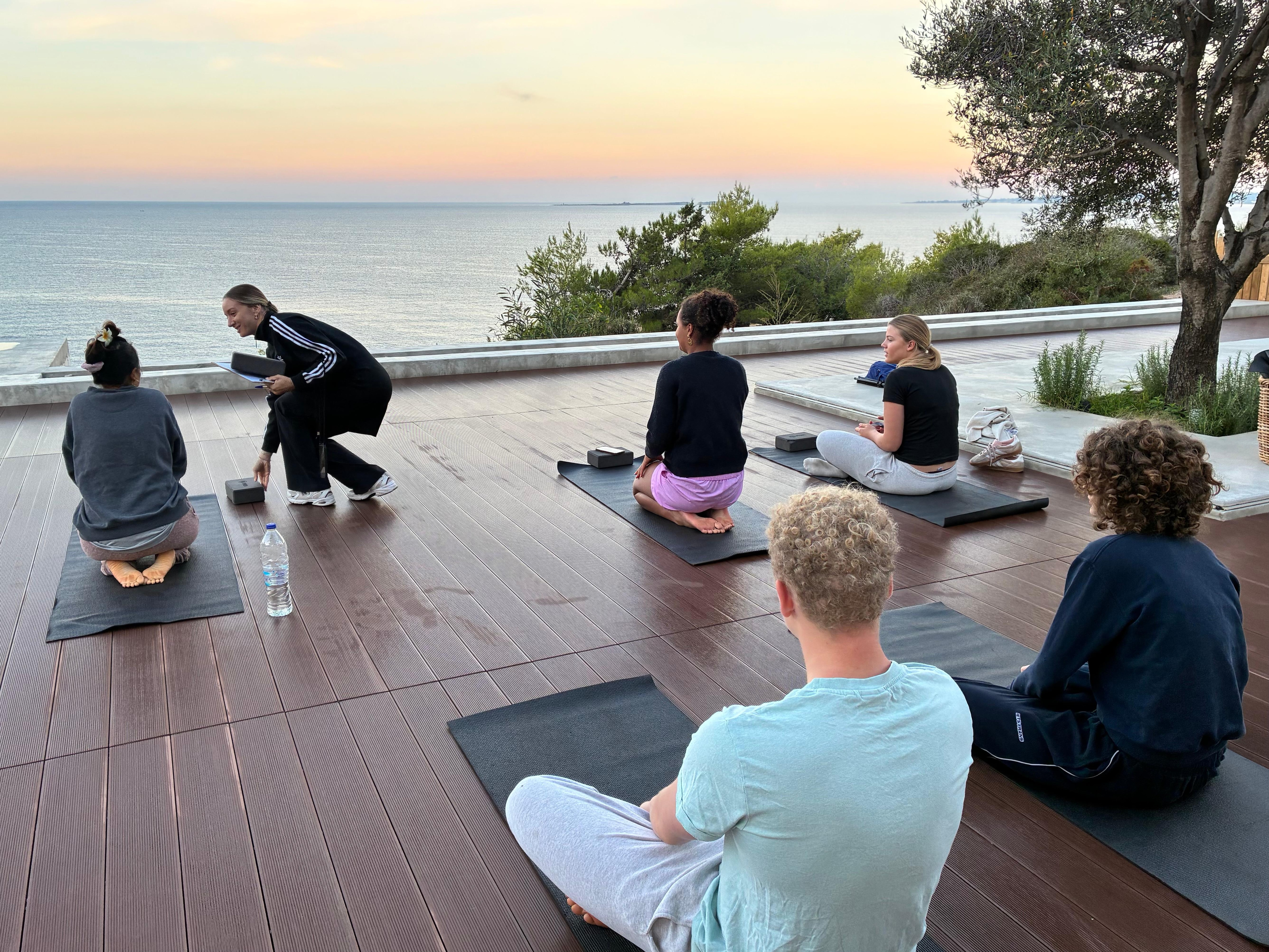 Yoga class in the morning 