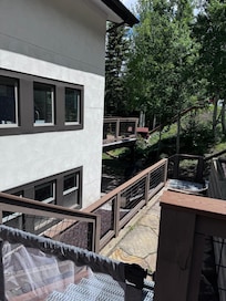 Outdoor stairs to lower unit