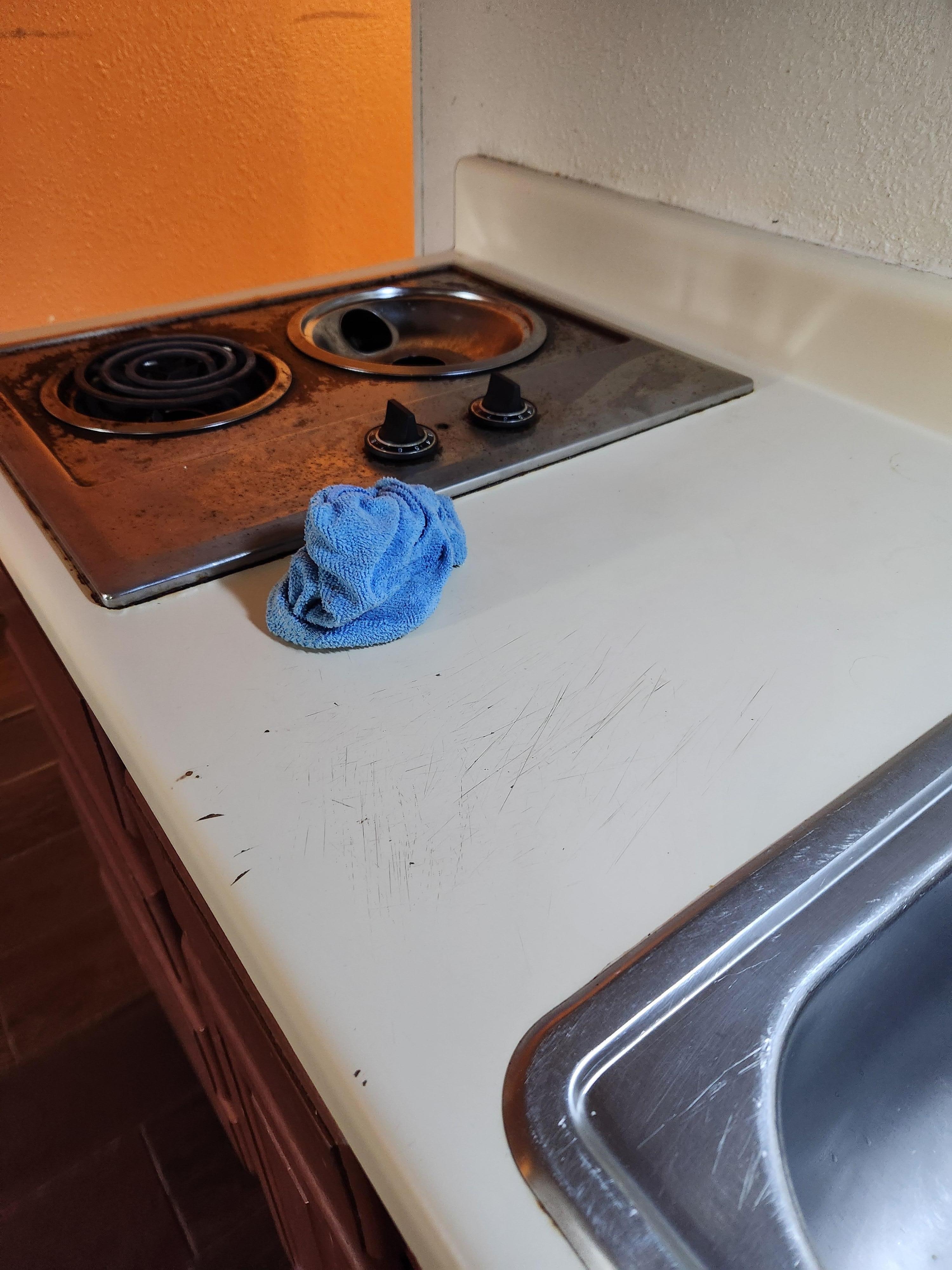Their cleaning rag they decided to leave