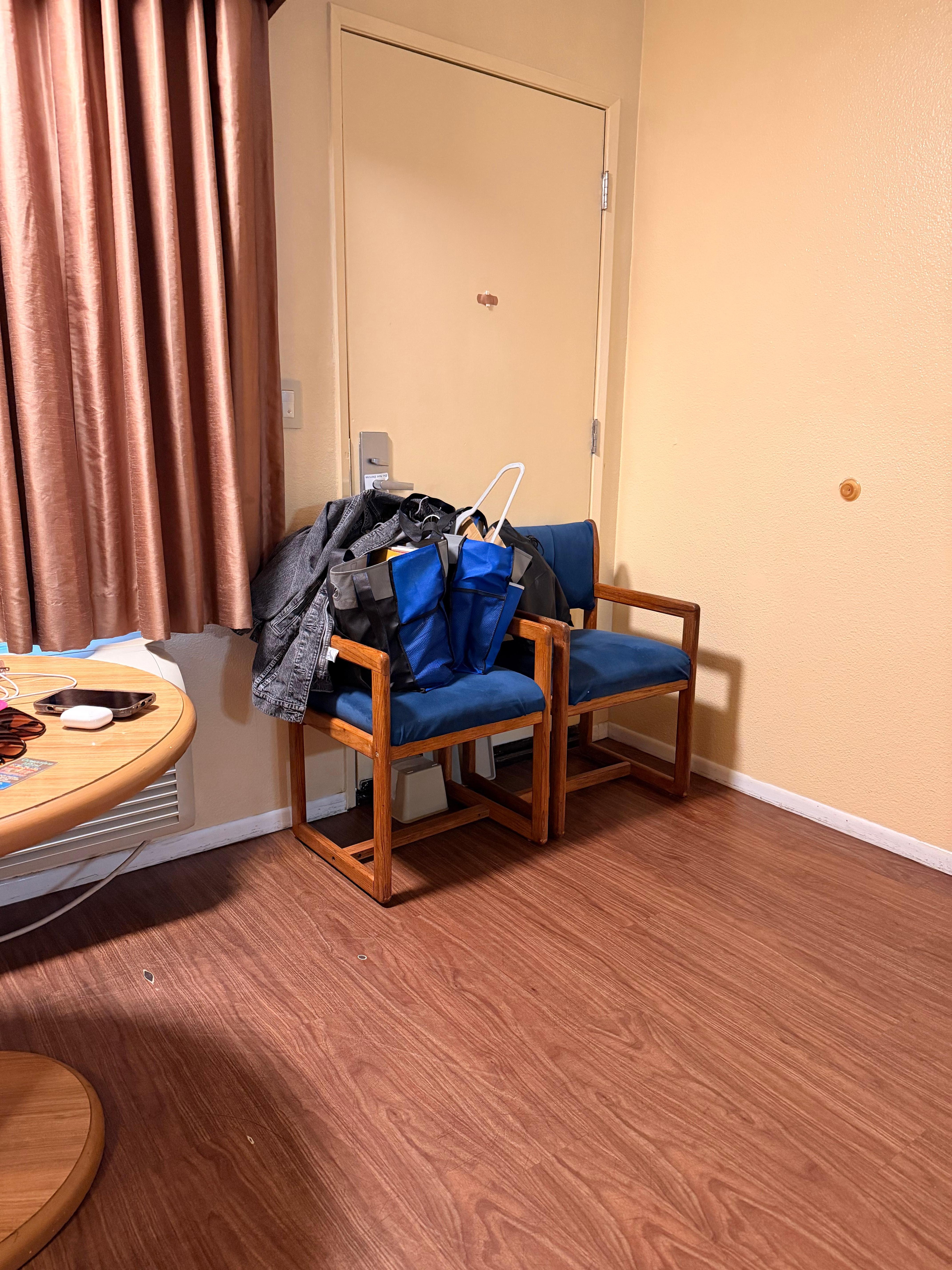 Barricading the door & put a bandaid over the peep hole. 