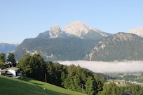 Blick vom Balkon zum Watzmann-Massiv