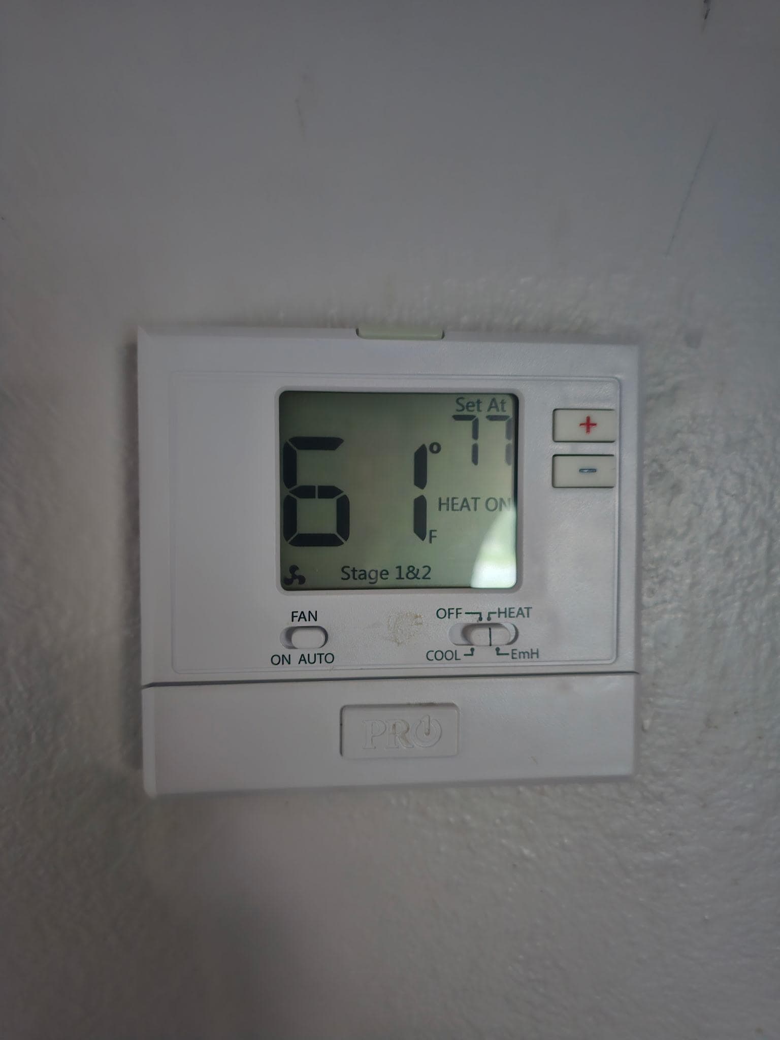 The thermostat wasn't working. A thermostat's purpose is to maintain a desired temperature by acting as a control switch for their heating system. It automatically turns the furnace on and off based on the temperature it set to. But as you see...