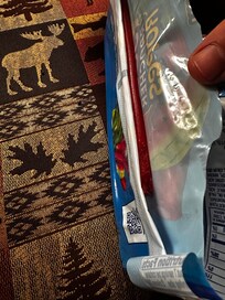 Rat teeth marks in our candy that it drug to the couch next the rat poop!