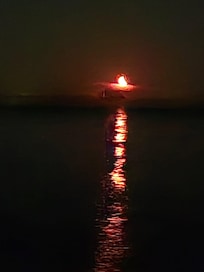 Got to see a beautiful moon rise on the bay
