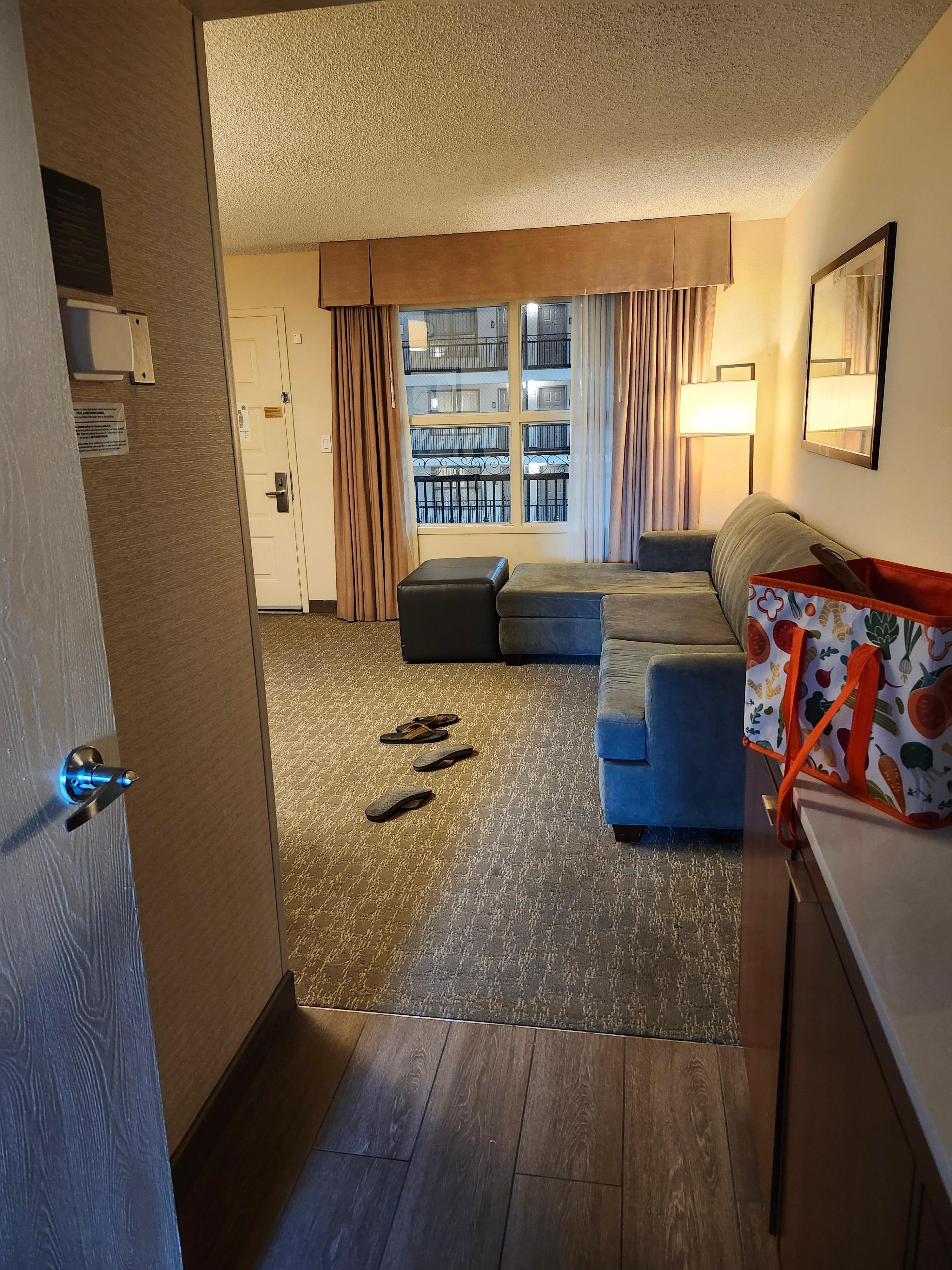 From the bedroom looking into the living room