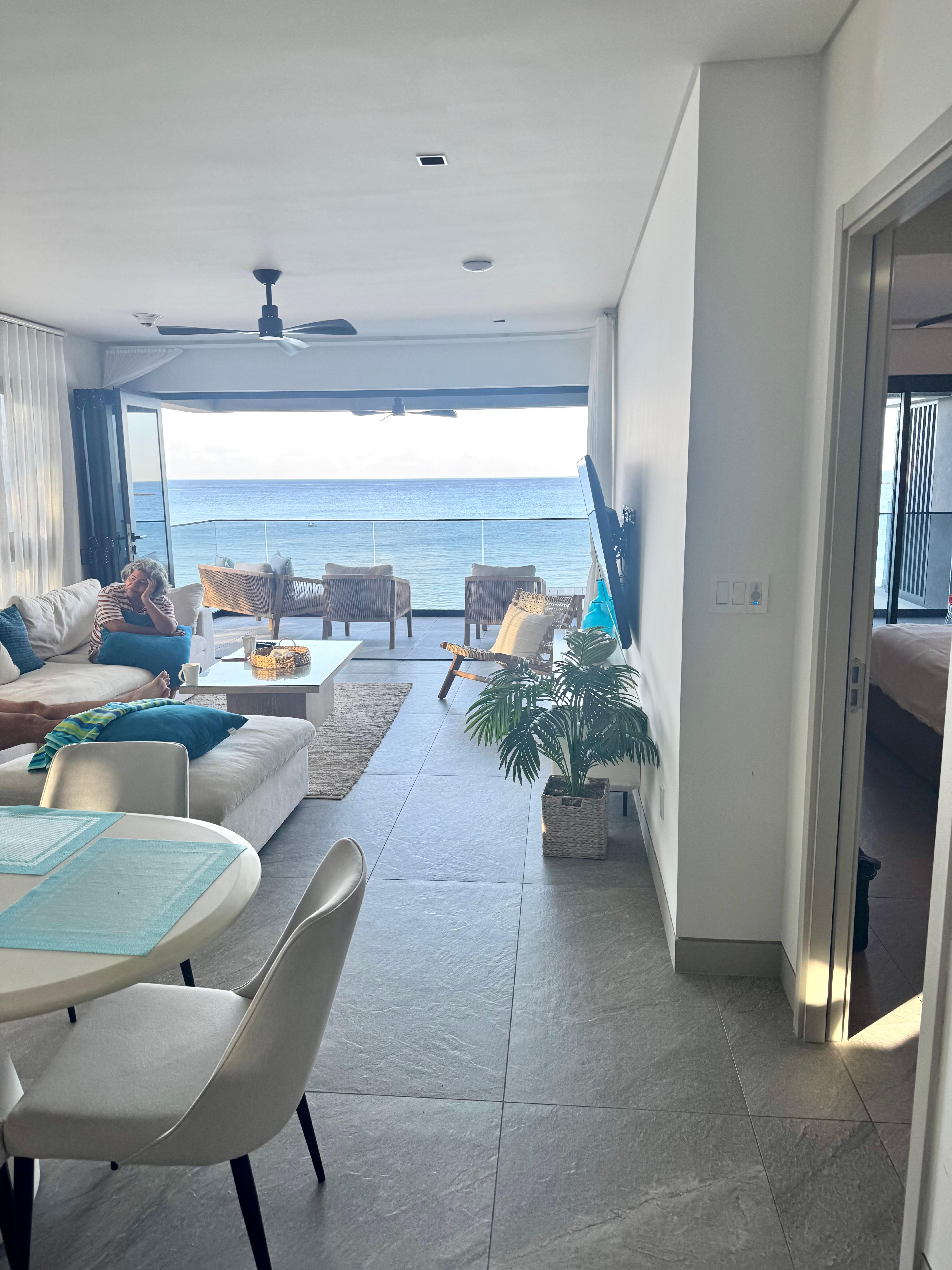 great room open to balcony