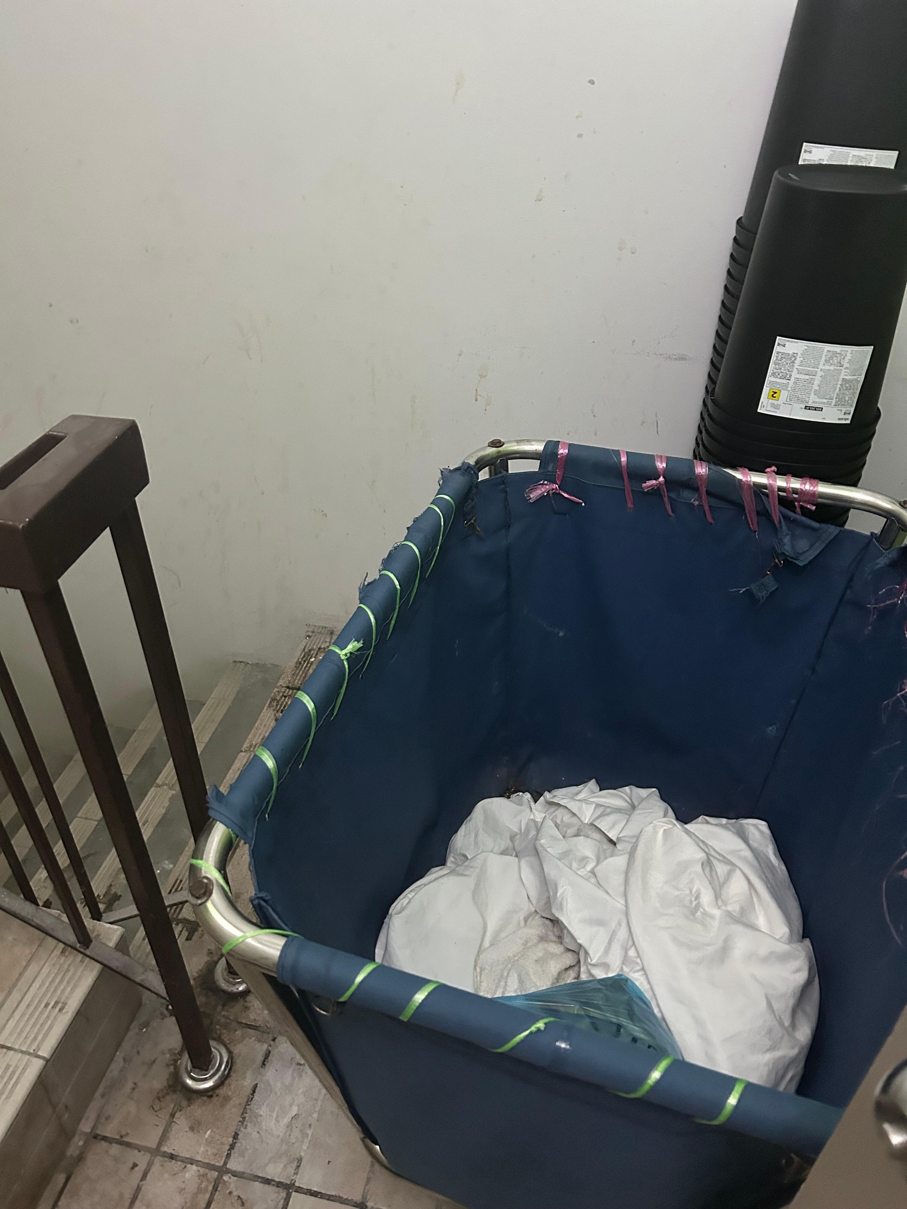 Fire escape landing blocked