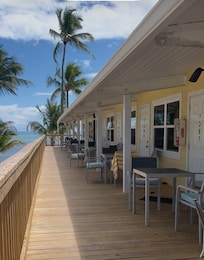 Patio outside our room. Beautiful view of the Gulf and Beach.