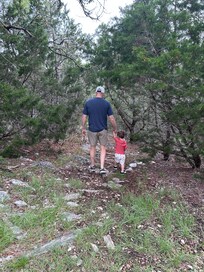 Walking down the path to the river.