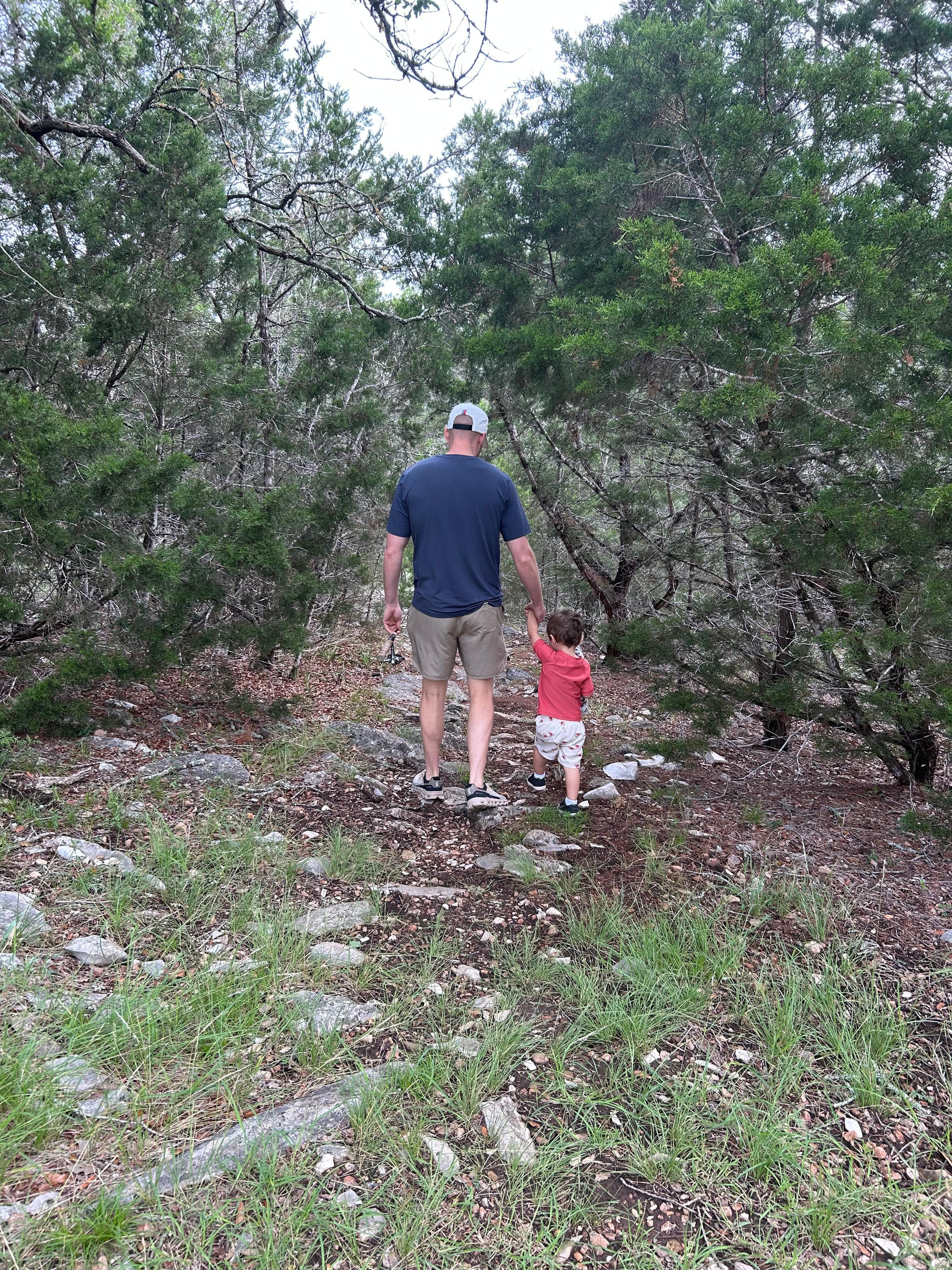 Walking down the path to the river.