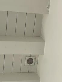 Peeling paint in the bathroom