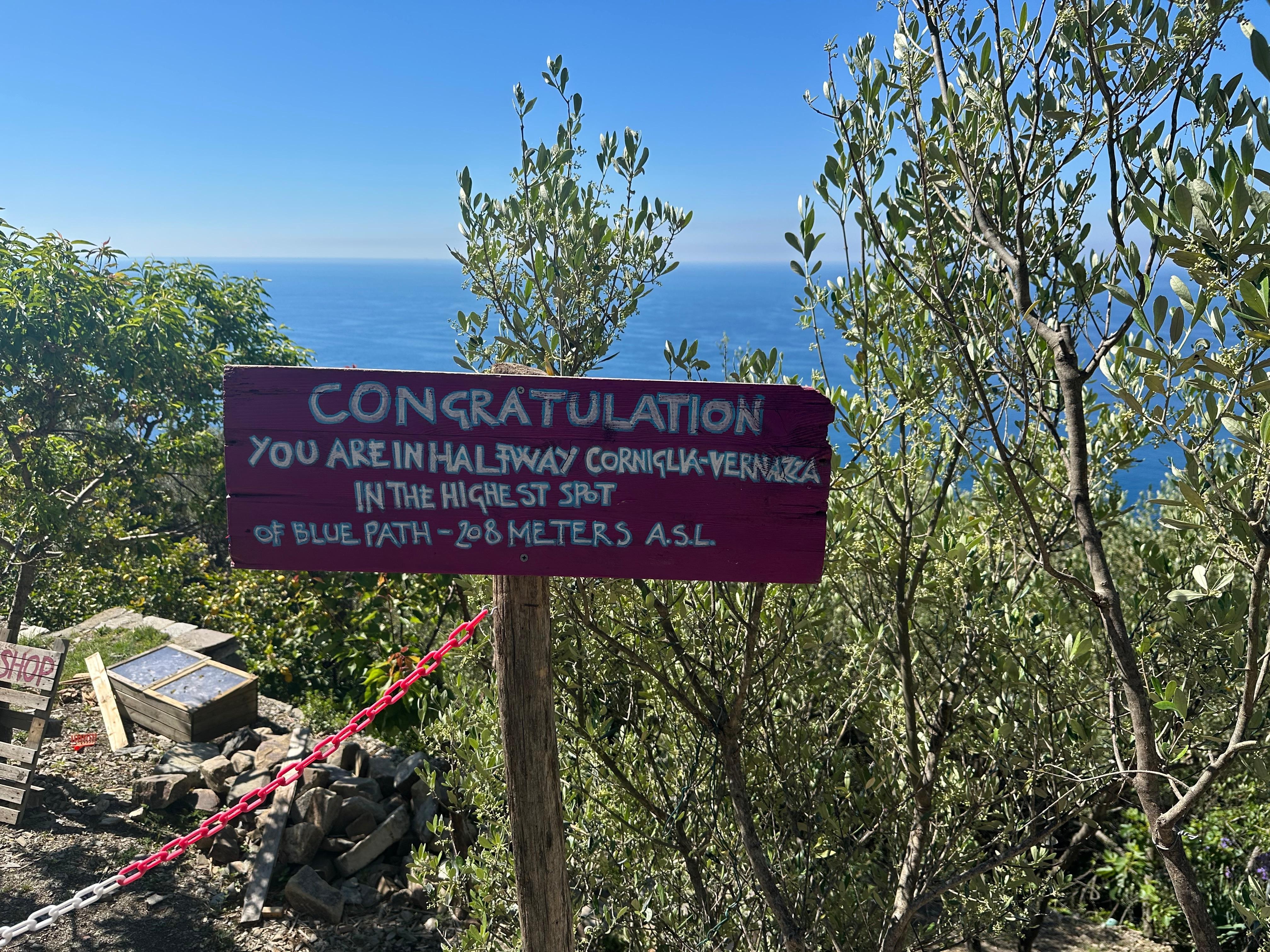 Blue trail to Corniglia
