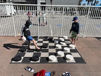 Outdoor chess and checkers