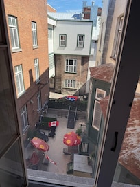 View of the patio from above