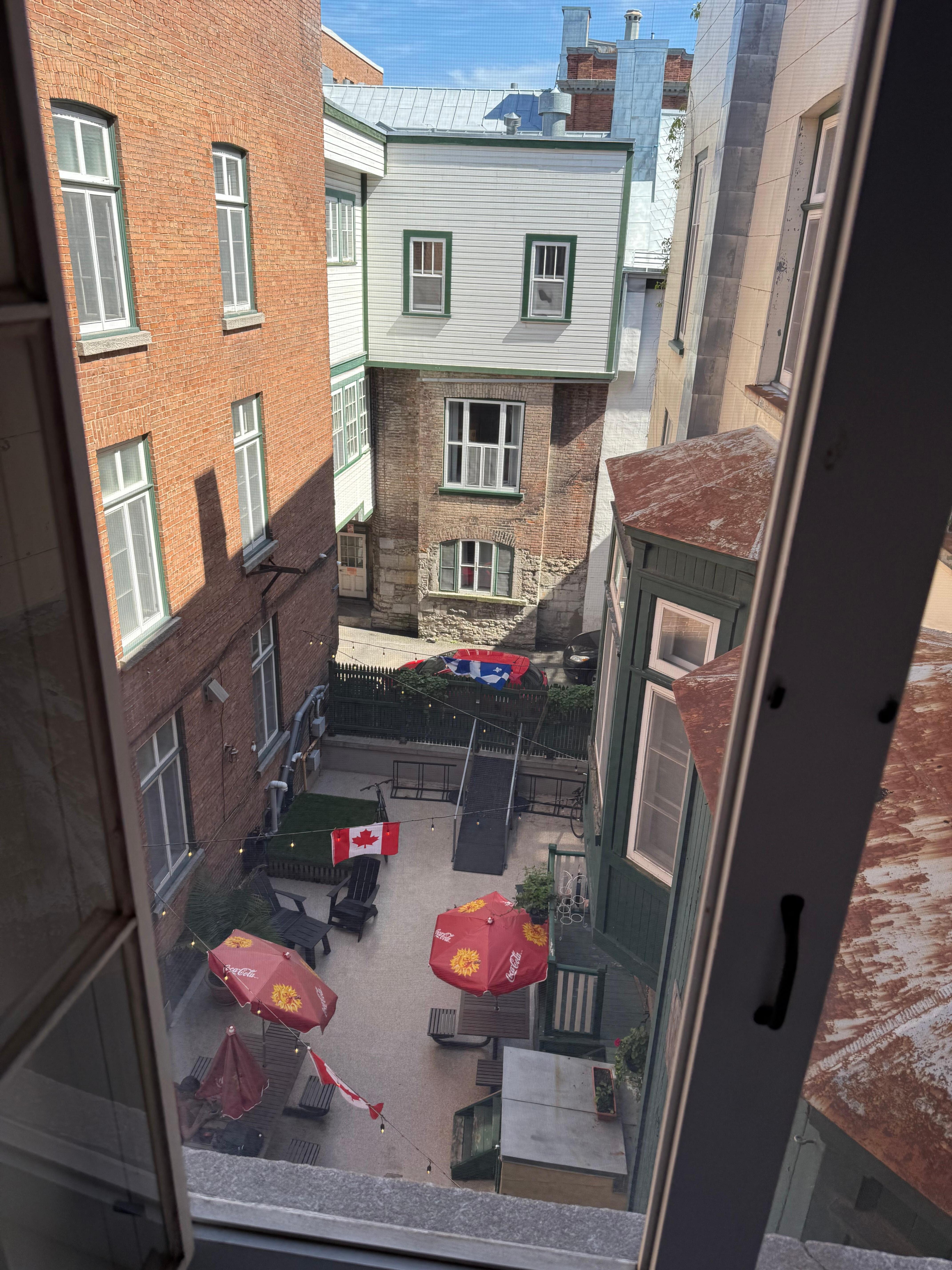 View of the patio from above