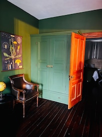 Beautiful armoire built into the wall