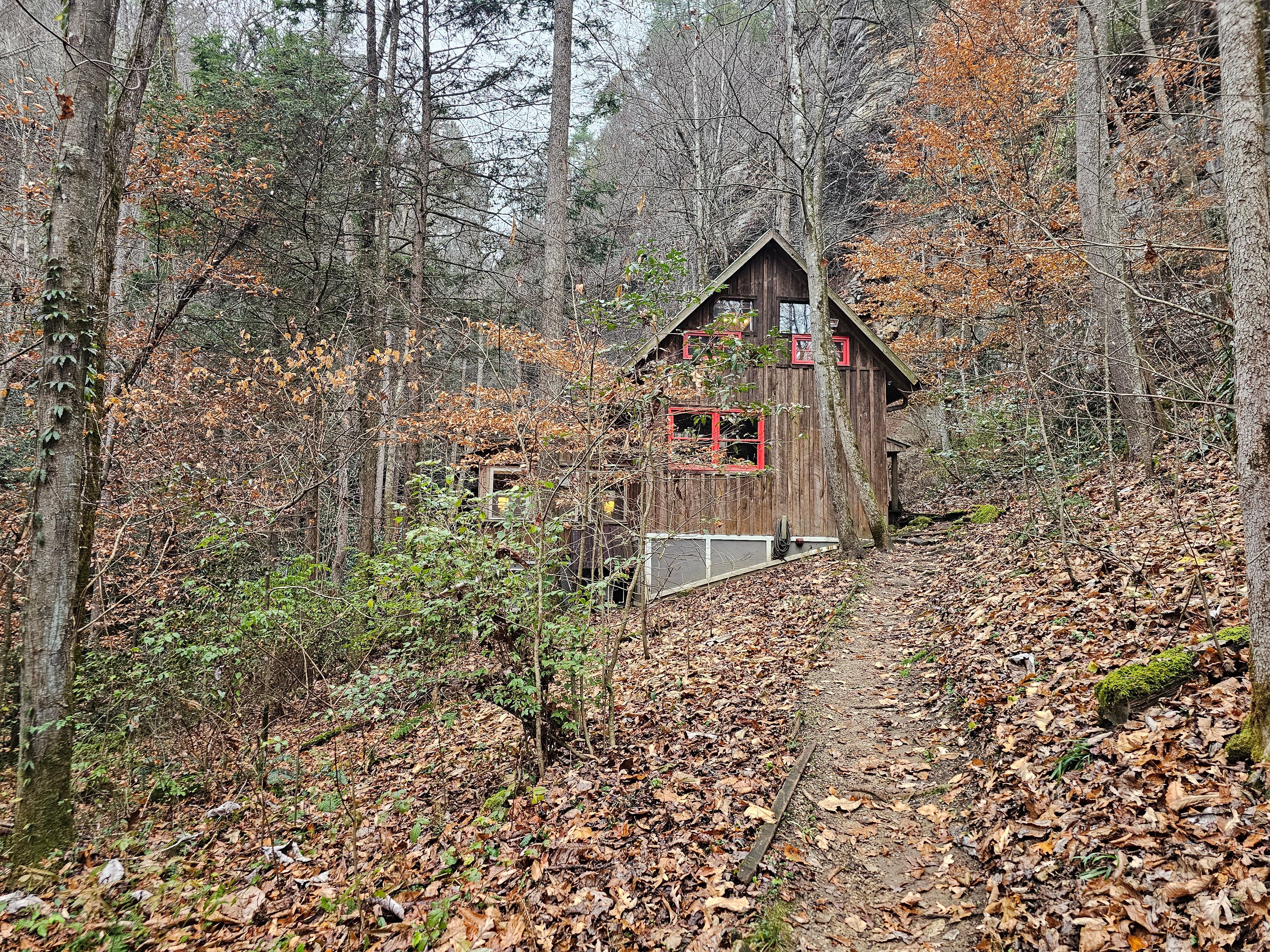 Walk up to the Cabin.