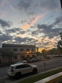 View from the restaurant balcony at sunset