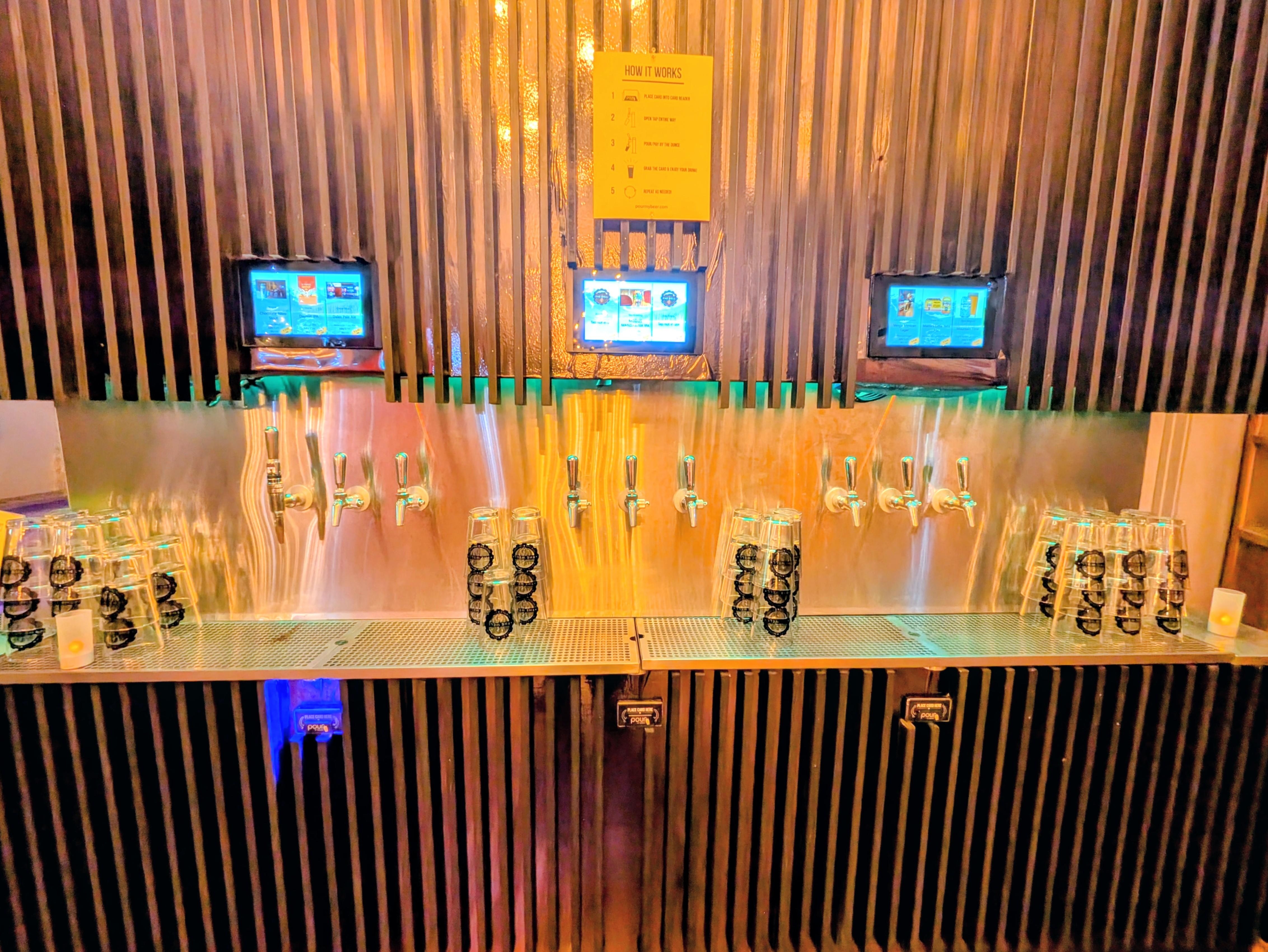 There are a variety of beverages on tap.