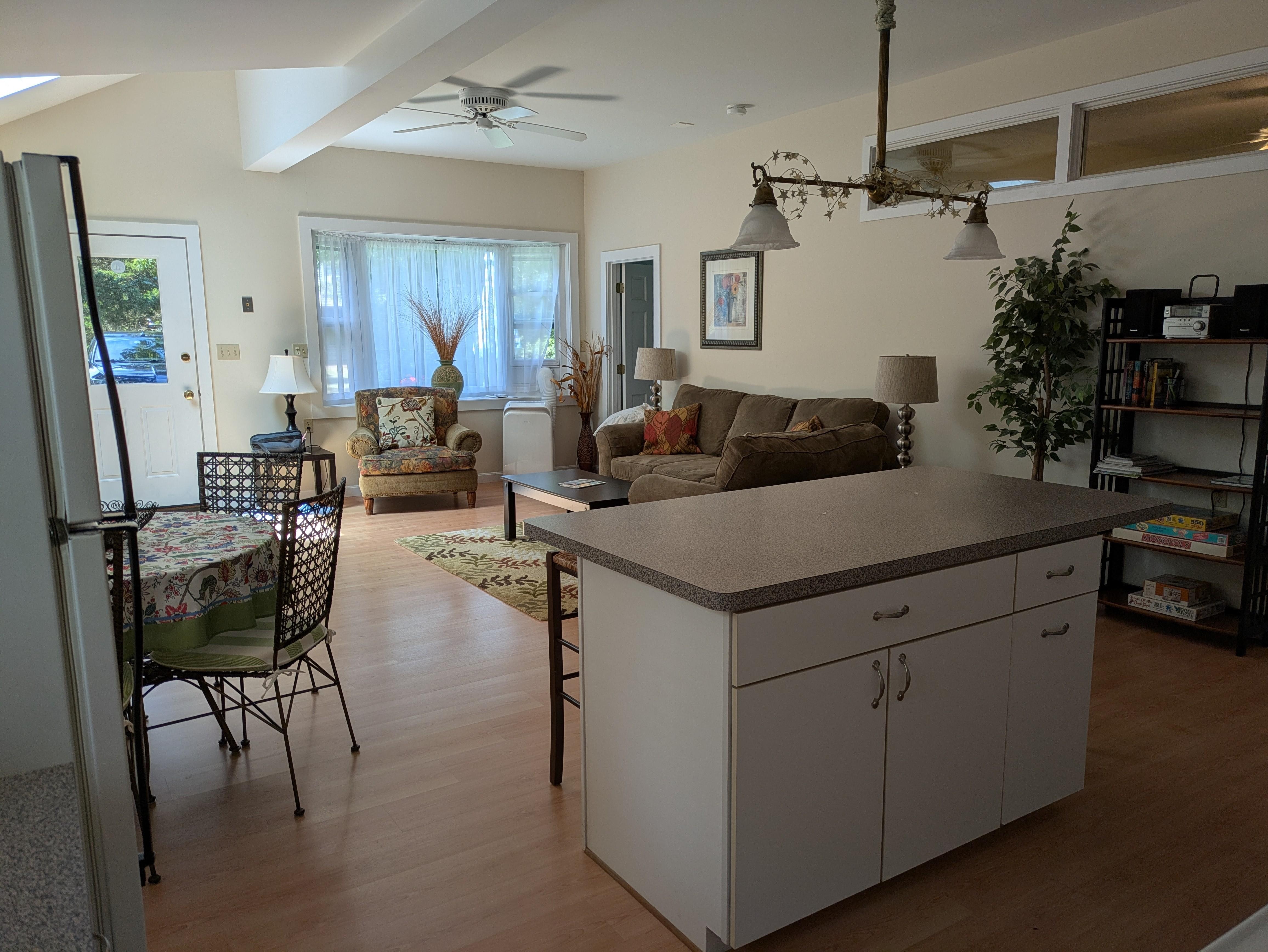 Open kitchen, dining & living room 